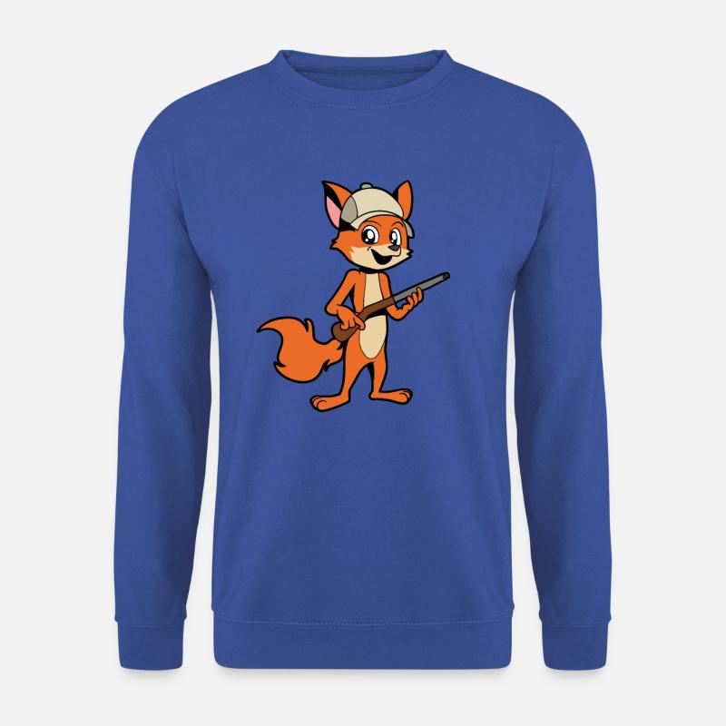 Fuchs mit Gewehr - Jäger - Unisex Pullover - Royalblau