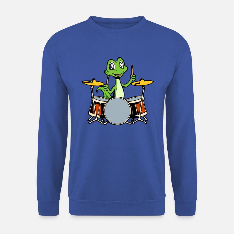 Comic Gecko Schlagzeuger - Unisex Pullover - Royalblau