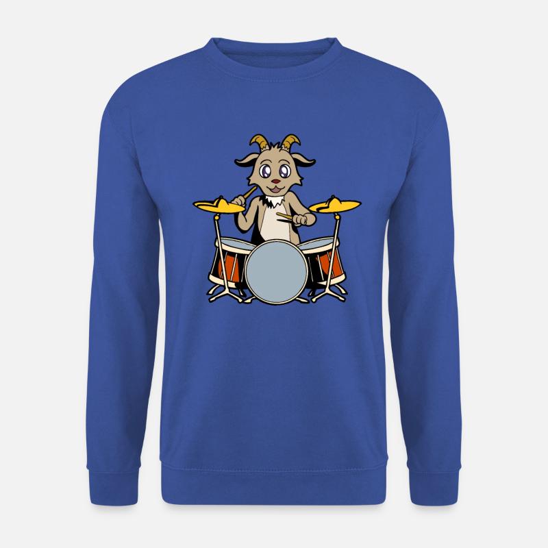 Comic Ziege Schlagzeuger - Unisex Pullover - Royalblau