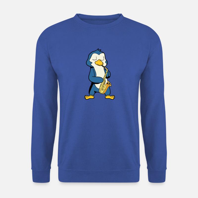 Comic Penguin plays saxophone - Unisex Sweatshirt - royal blue