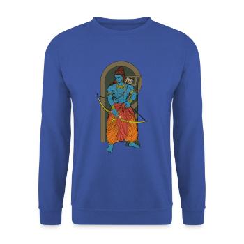 Hindu Gott - Rama - Unisex Pullover - Royalblau - Vorne - Alina (178cm) & Michal (187cm)
