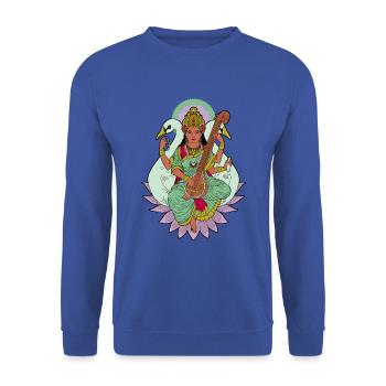 Dieu hindou - Saraswati - Sweat-shirt Unisexe - bleu royal - Devant - Alina (178cm) & Michal (187cm)