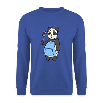 L’ours panda est le maître du grill - Sweat-shirt Unisexe - bleu royal - Devant - Alina (178cm) & Michal (187cm)