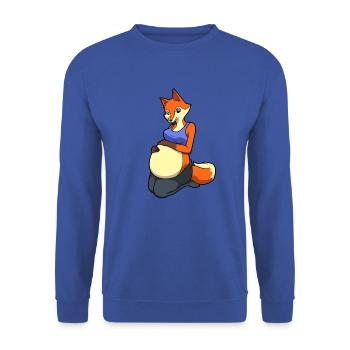Renard avec ventre de bébé - Enceinte - Sweat-shirt Unisexe - bleu royal - Devant - Alina (178cm) & Michal (187cm)