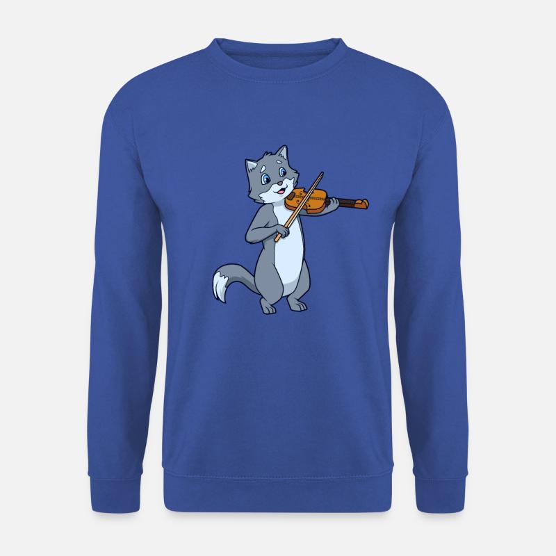Comic Katze spielt Geige - Unisex Pullover - Royalblau
