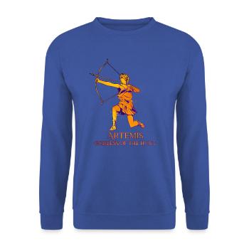 Déesse de la chasse - Artémis - Sweat-shirt Unisexe - bleu royal - Devant - Alina (178cm) & Michal (187cm)