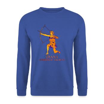 Göttin der Jagd - Diana - Unisex Pullover - Royalblau - Vorne - Alina (178cm) & Michal (187cm)