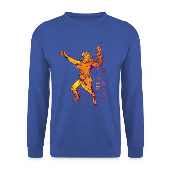 King of the Gods - Zeus - Unisex Sweatshirt - royal blue - Front - Alina (178cm) & Michal (187cm)
