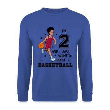 Boy plays basketball - I'm 2 - Unisex Sweatshirt - royal blue - Front - Alina (178cm) & Michal (187cm)