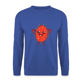 Kawaii Comic Rambutan - Unisex Pullover - Royalblau - Vorne - Alina (178cm) & Michal (187cm)