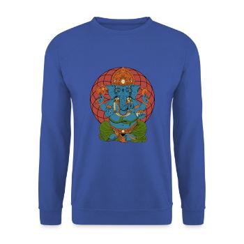 Dieu hindou - Ganesha - Sweat-shirt Unisexe - bleu royal - Devant - Alina (178cm) & Michal (187cm)