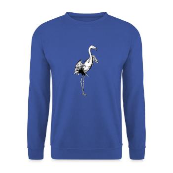 Black and White Drawing - Flamingo - Unisex Sweatshirt - royal blue - Front - Alina (178cm) & Michal (187cm)