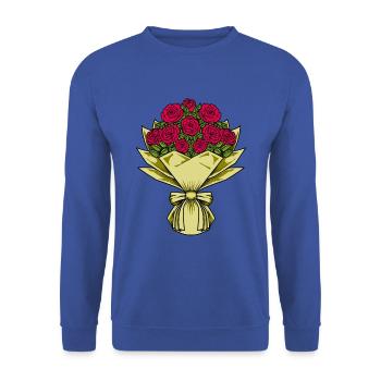 Roses Rouges - Bouquet - Sweat-shirt Unisexe - bleu royal - Devant - Alina (178cm) & Michal (187cm)