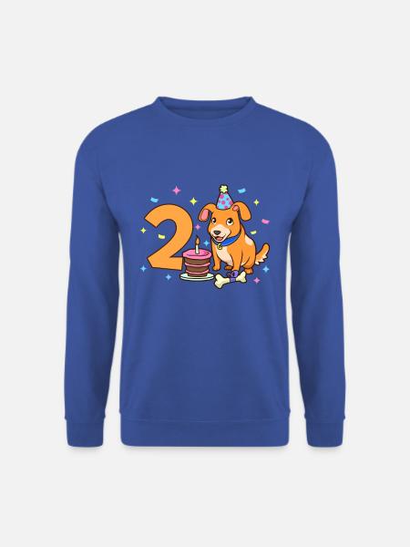 Mit Hund - Kinder Geburtstag 2 Jahre - Unisex Pullover - Royalblau