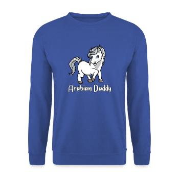 Pferdeliebhaber - Arabian Daddy - Unisex Pullover - Royalblau - Vorne - Alina (178cm) & Michal (187cm)
