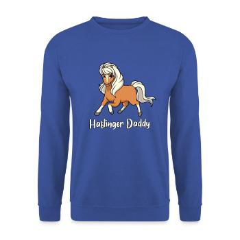 Pferdeliebhaber - Haflinger Daddy - Unisex Pullover - Royalblau - Vorne - Alina (178cm) & Michal (187cm)