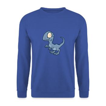 Kawaii Velociraptor - Unisex Sweatshirt - royal blue - Front - Alina (178cm) & Michal (187cm)
