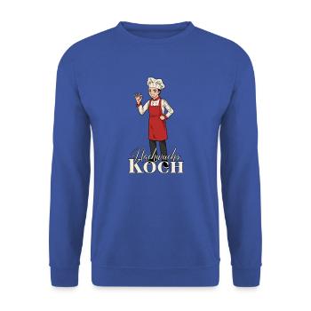 Junge Nachwuchs Koch - Unisex Pullover - Royalblau - Vorne - Alina (178cm) & Michal (187cm)