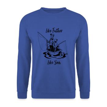 Real anglers - father and son - Unisex Sweatshirt - royal blue - Front - Alina (178cm) & Michal (187cm)