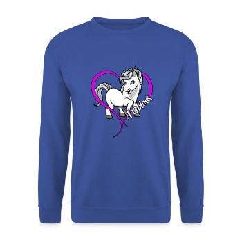 Pferdeliebhaber - Araber - Unisex Pullover - Royalblau - Vorne - Alina (178cm) & Michal (187cm)