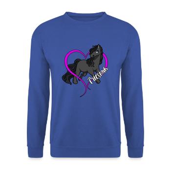 Horse lovers - Frisians - Unisex Sweatshirt - royal blue - Front - Alina (178cm) & Michal (187cm)