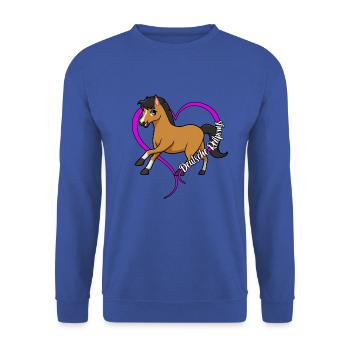 Pferdeliebhaber - Deutsches Reitpony - Unisex Pullover - Royalblau - Vorne - Alina (178cm) & Michal (187cm)