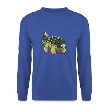 Dessin animé Ankylosaurus - Sweat-shirt Unisexe - bleu royal - Devant - Alina (178cm) & Michal (187cm)