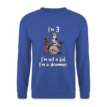 I’m 3 - Girl Drummer - Sweat-shirt Unisexe - bleu royal - Devant - Alina (178cm) & Michal (187cm)