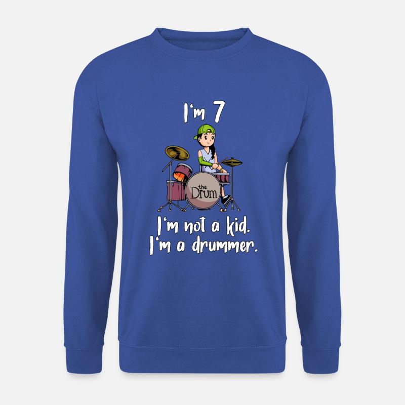 Ich bin 7 - Mädchen Schlagzeuger - Unisex Pullover - Royalblau
