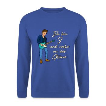 Ich bin 3 - Jungen Gitarrist - Unisex Pullover - Royalblau - Vorne - Alina (178cm) & Michal (187cm)
