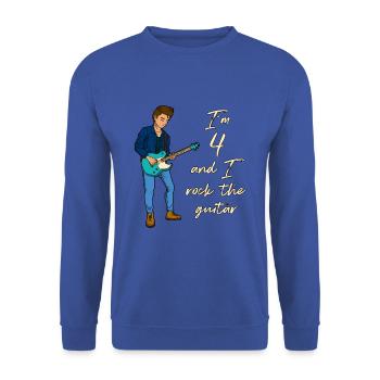 I’m 4 - Jeune guitariste - Sweat-shirt Unisexe - bleu royal - Devant - Alina (178cm) & Michal (187cm)