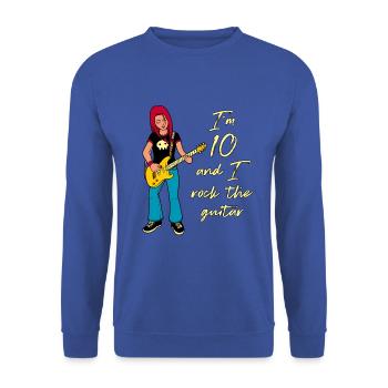 I’m 10 - Guitariste - Sweat-shirt Unisexe - bleu royal - Devant - Alina (178cm) & Michal (187cm)