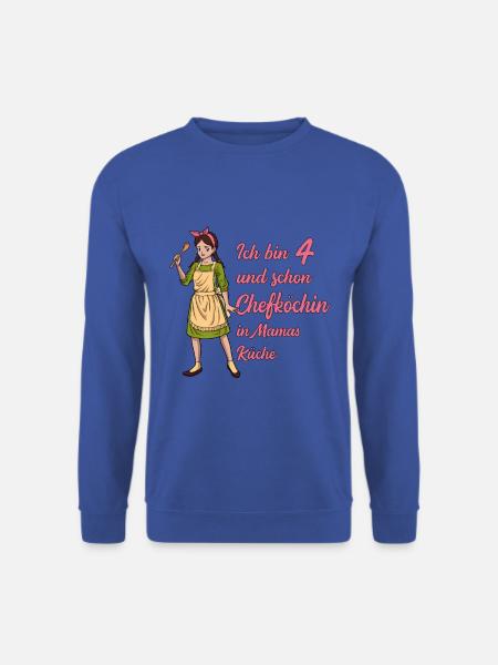 Ich bin 4 - Mädchen Koch - Unisex Pullover - Royalblau