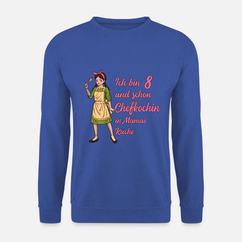 Ich bin 8 - Mädchen Koch - Unisex Pullover - Royalblau