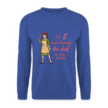 Ich bin 2 - Mädchen Koch - Unisex Pullover - Royalblau - Vorne - Alina (178cm) & Michal (187cm)