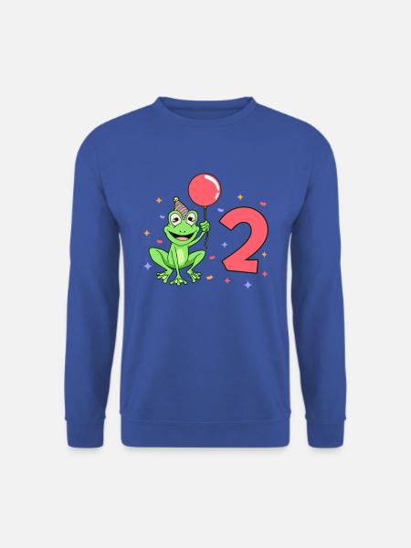 Mit Frosch - Kinder Geburtstag 2 Jahre - Unisex Pullover - Royalblau