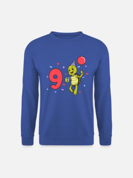 Avec tortue - anniversaire des enfants 9 ans - Sweat-shirt Unisexe - bleu royal