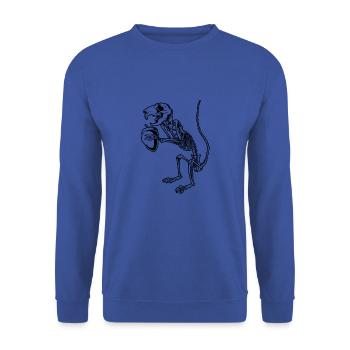 Eichhörnchen Skelett - Aestethic Goblincore - Unisex Pullover - Royalblau - Vorne - Alina (178cm) & Michal (187cm)