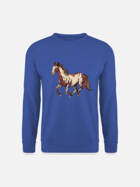 Zeichnung eines Paint Horse - Unisex Pullover - Royalblau