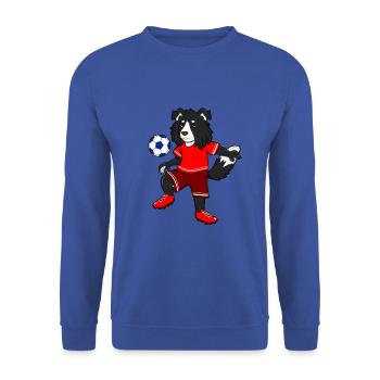 Comic Border Collie joue au football - Sweat-shirt Unisexe - bleu royal - Devant - Alina (178cm) & Michal (187cm)
