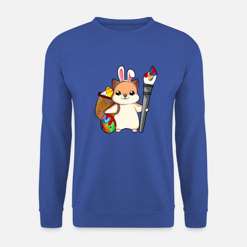 Cute hamster paints Easter eggs - Unisex Sweatshirt - royal blue