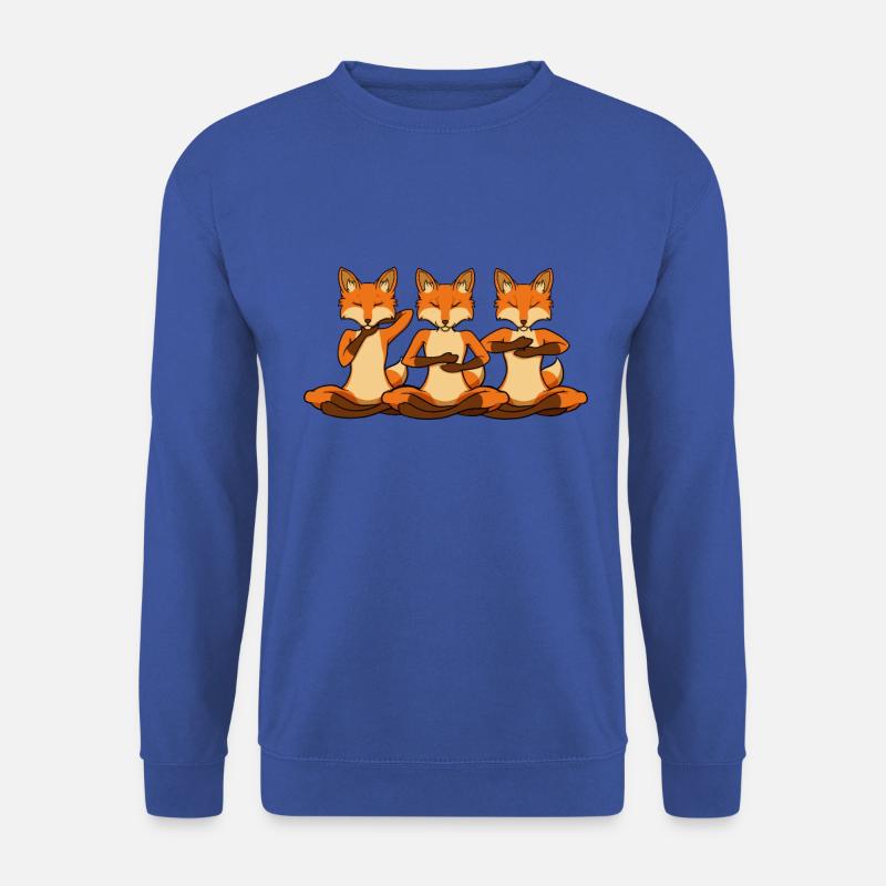 Dreimal Fuchs beim Reiki - Unisex Pullover - Royalblau