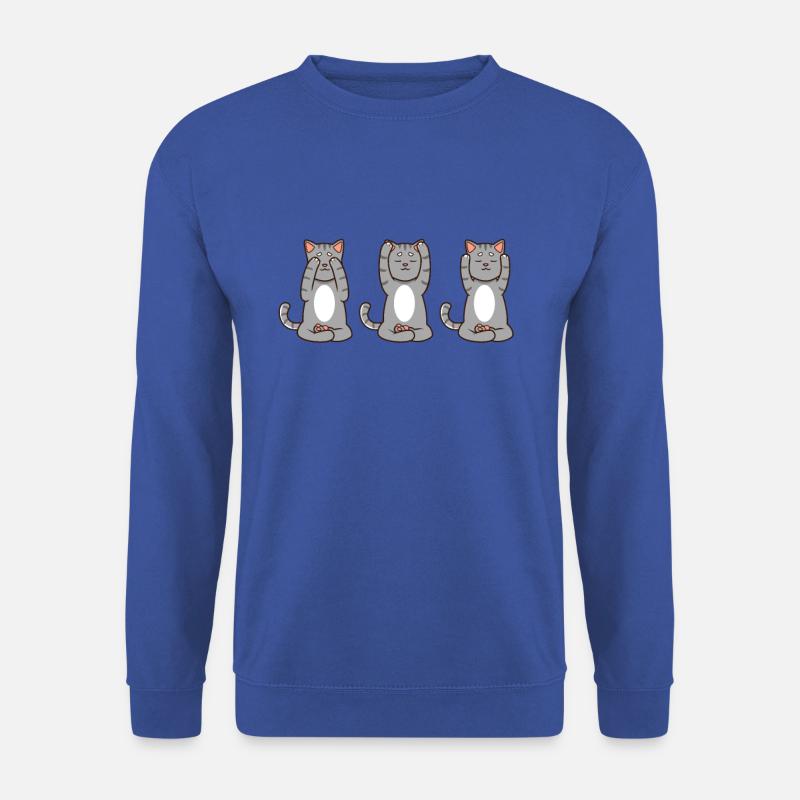 Dreimal Katze beim Reiki - Unisex Pullover - Royalblau