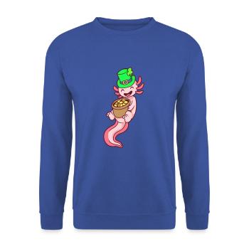 Axolotl Leprechaun - St Patrick’s Axolotl - Sweat-shirt Unisexe - bleu royal - Devant - Alina (178cm) & Michal (187cm)
