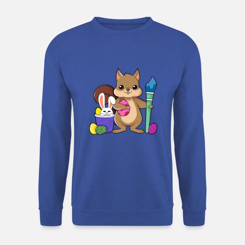 Cute squirrel paints Easter eggs - Unisex Sweatshirt - royal blue