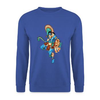Le dieu aztèque de la guerre - Huitzilopochtli - Sweat-shirt Unisexe - bleu royal - Devant - Alina (178cm) & Michal (187cm)