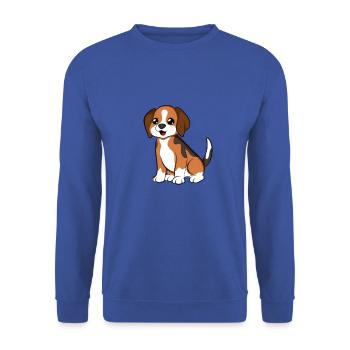 Cartoon Beagle - Unisex Sweatshirt - royal blue - Front - Alina (178cm) & Michal (187cm)