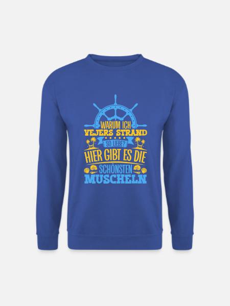 Schöne Muscheln - Warum ich Vejers Strand so liebe - Unisex Pullover - Royalblau