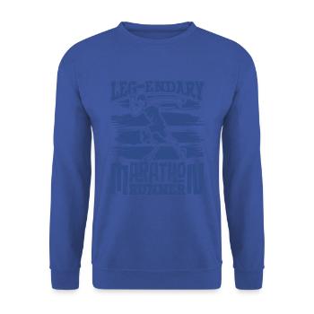 Legendary marathon runner - prosthetic leg - Unisex Sweatshirt - royal blue - Front - Alina (178cm) & Michal (187cm)