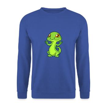 Cartoon Gecko montre que je t’aime - Sweat-shirt Unisexe - bleu royal - Devant - Alina (178cm) & Michal (187cm)